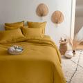 Housse de couette percale de coton uni jaune 260 x 240 cm