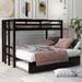 Exquisite Simple Design Twin over Pull-out Bunk Bed with Trundle and High Quality Materials and Convenient Ladder for Bedroom