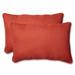 Pillow Perfect Outdoor/ Indoor Rave Coral Over-sized Rectangular Throw Pillow (Set of 2)