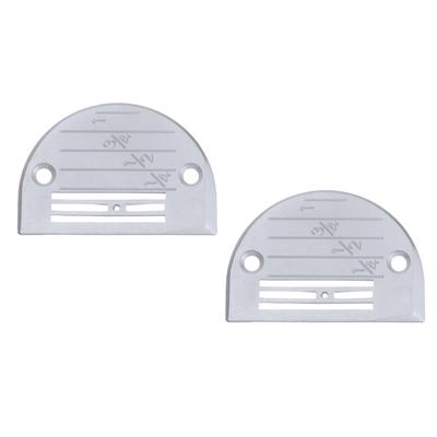 2pcs E20 No.14 & No.16 Needle Hole Chrome Plated Needle Plate for Sewing Machine - Silver Tone