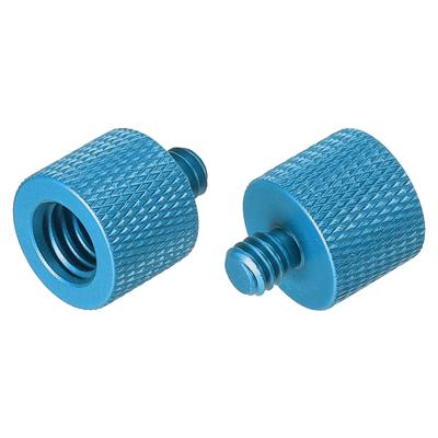 Mic Stand Adapter 3/8 Female to 1/4 Male for Microphone Blue 2 Pack