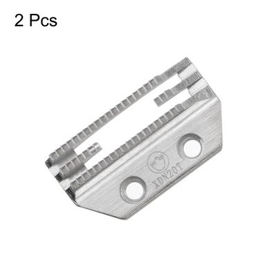 2pcs 20 Teeth 3.5mm Hole Dia Chrome Plated Feed Dog Part for Sewing Machines - Silver Tone