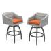 Cannes 2 Piece Sunbrella Outdoor Patio Swivel Barstools