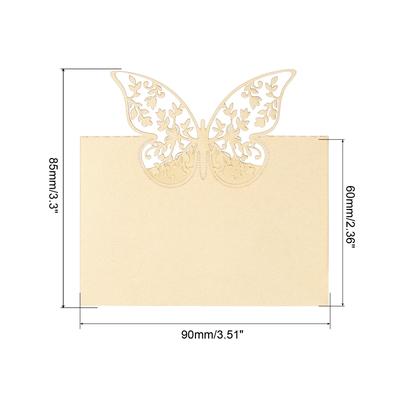 Table Name Place Cards, 25 Pcs Hollow Butterfly Cut Design Blank Card