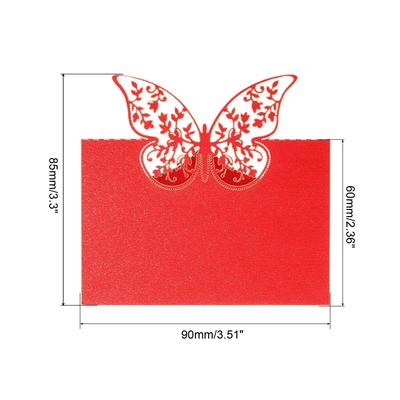 Table Name Place Cards, 50 Pcs Hollow Butterfly Cut Design Blank Card