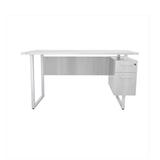 Safco Products Company Mirella SOHO Desk w/ Built-In Pedestal Wood/Metal in White | 30 H x 62.25 W x 24.125 D in | Wayfair 5513WAH