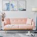 Mercer41 Modern Velvet Sand Living Room Sofa Velvet in Pink | 32 H x 72.3 W x 27.8 D in | Wayfair 9100350706404AB49986D3DED711B214