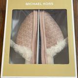 Michael Kors Shoes | Janis Faux Fur-Lined Logo Jacquard Slipper- New | Color: Pink | Size: 9