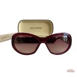 Louis Vuitton Accessories | Authentic Louis Vuitton Burgundy Acetate Iris Pm Rhinestone Oval Sunglasses | Color: Red | Size: Dimensions:5.5"L X 2.25"W X 1.55"H