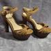 Jessica Simpson Shoes | Jessica Simpson Size 6 Wood Platform Sling Back Heels. Brown Vintage Sandals | Color: Brown | Size: 6