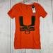 Adidas Tops | Miami Hurricanes Football Ncaa Small Adidas Casual T-Shirt Orange New Women | Color: Orange | Size: S