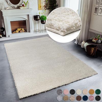 Hochflor-Teppich MY HOME "Shaggy 30" Gr. 8, beige (creme), B:280cm H:30mm L:390cm, Kunstfaser, Teppiche, Teppich, Uni Farben, besonders weich und kuschelig Image