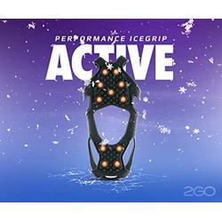 2GO Performance Icegrip Active Spikeschuhe zum Joggen, Anti-Rutsch Schuhspikes, Schuhkrallen, Steigeisen, Schnee Spikes, Schneeketten für Schuhe, optimaler Halt auf EIS & Schnee, Gr. M
