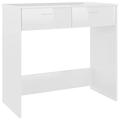 vidaXL Desk with Drawers Easy to Clean Living Room Office Furniture Corner Computer Desk Office Workstation High Gloss White 80x40x75cm Chipboard