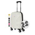 IMPACKT IP1 4-wheel hard shell case made from recycled material, sustainable travel case with interchangeable click wheels, Polar white, 55 cm (Größe S), Case