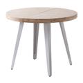 Table repas ronde extensible bois et acier blanc