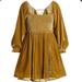 Free People Dresses | Free People Velvet Dress New | Color: Gold | Size: Xs