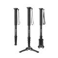 Monopod, Moman MA65 Portable Travel Extendable Camera Monopods MA65 Aluminum Alloy with Removable Tripod Stand Base for DSLR Camera Camcorder, Height up to 65 inch, Payload up to 22lbs/10kg, Black