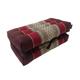 Traditional Thai Kapok Foldable Yoga Meditation Cushion with Carry Handle (Burgundy, Brown)
