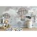 GK Wall Design Soft Hot Air Balloon w/ Cartoon Animals 6.25' L x 112" W Paintable Wall Mural Vinyl | 75 W in | Wayfair GKWP000201W75H49_V