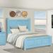 Rosecliff Heights Beachfront Mcgough Panel Bed in Ocean Blue Wood in Blue/Brown | 60 H x 64 W x 85.5 D in | Wayfair