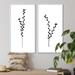 Gracie Oaks Single Plant Silhouette Monochrome Boho I - 2 Piece Print Set Canvas in Black/White | 1 D in | Wayfair D9B775C68026413DA51E98EEC9E41EEE