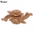 RUNBAZEF-Applique sculptée en bois et caoutchouc meuble non peint pour la maison décoration de