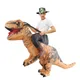 Costumes Gonflables de Dinosaure Marron pour Homme et Femme Cosplay d'Halloween T-Rex Mascotte de