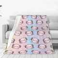 Axolotl – jolie couverture polaire en forme d'animal plaid doux et fin en peluche pour le canapé