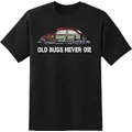 Old Bugs Never Dies. funny Bug Car Cutaway Drawing T-Shirt Summer Cotton Short Sleeve O-Neck Men's