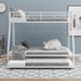 Twin over Full Bed with Sturdy Steel Frame, Bunk Bed with Twin Size Trundle, Two-Side Ladders