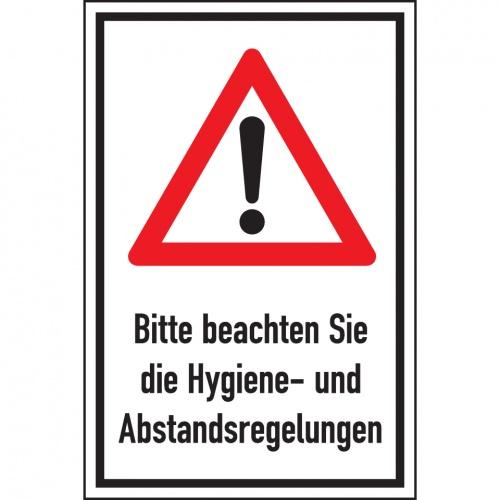 Schild I Warn-Kombischild Hygiene- und Abstandsregelungen, Aluminium, 400x600mm
