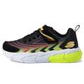 Skechers 403852L BKMT Sneaker, Black & Multi Textile/Yellow & Coral Trim, 2 UK