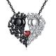 VENACOLY Gothic Skull Necklace Sterling Silver Love Heart Pendant Skull Jewelry Gifts for Women Wife Girlfriend