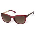 RADLEY London SASHA Women's Round Sunglasses, 55mm, Gloss Burgundy/Brown, 55 mm