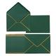 100 Pack A7 Envelopes 5 x 7 Card Envelopes V Flap Envelopes with Gold Borders for Gift Cards, Invitations,(Dark Green)