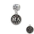 Medical Assistant Caduceus Seal - MA - Pebble Charm Bead