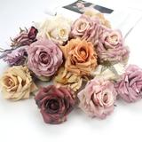 XWQ 10Pcs Rose Shape Artificial Flower Head Anti-aging Polyester Photography Props Fake Flower Head Home Decor