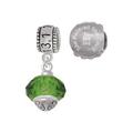 Green Faceted Glass Spinner 13.1 Half Marathon Run She Believed She Could Charm Beads (Set of 2)