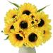 Sunflowers Artificial Flowers Fake Sunflowers Decorations for Home Office Silk Flowers for Craft Artificial Sunflowers with Stems Faux Sunflowers for Wedding Floral Arrangements