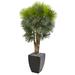 Nearly Natural 59â€� Fan Palm Artificial Tree in Black Planter