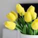 9Pcs Artificial Tulip Flowers Fake Tulips Bouquet Real Touch Flowers for Decor (Yellow)