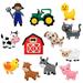 Daruoand Set of 12 Farmer House Animals Sewing Kit Farm Felt Animal DIY Crafts for Girls Boys Educational Nursery Sewing Art Craft Kits for Kids Beginners