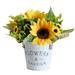 Plant Set Metal Pot Bonsai Ornaments Artificial Daisy Flower Decorations Retro Vintage Simulation Tin Bucket Sunflower