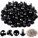 120Pcs Black Plastic Safety Crochet Eyes Bulk with Washers for Crochet Crafts (0.4Inch/10mm)