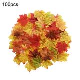 Papaba Faux Maple Leaves 100Pcs/Bag Faux Maple Leaves Charming Fine Texture Fabric Halloween Artificial Plant Fall Leaf Realstic Artwork for Wedding