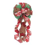 Orchip Large Buffalo Plaid Christmas Bows Snowflake Christmas Wreath Bow Christmas Tree Ornaments - for Christmas Craft Supplies