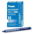 Pentel Handy-line S Retractable and Refillable Permanent Marker Chisel Tip Blue Barrel Blue Ink Box of 12 (NXS15-C)