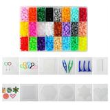 24 Colors Fuse Beads Kit Fusion Hama Beads Perler Beads Ironing Paper for Kids Crafts Beading Activity Puzzles Toys for Boys