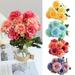 Walbest 1Pc Artificial Flower 6 Heads Faux Silk Peony with Green Leaves for DIY Wedding Centerpieces Bridal Bouquet Ceremony Party Garland Decoration